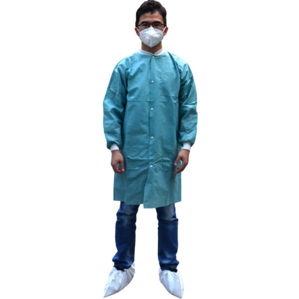 25GSM Dustproof Disposable Dental Lab Jackets with Shirt Collar