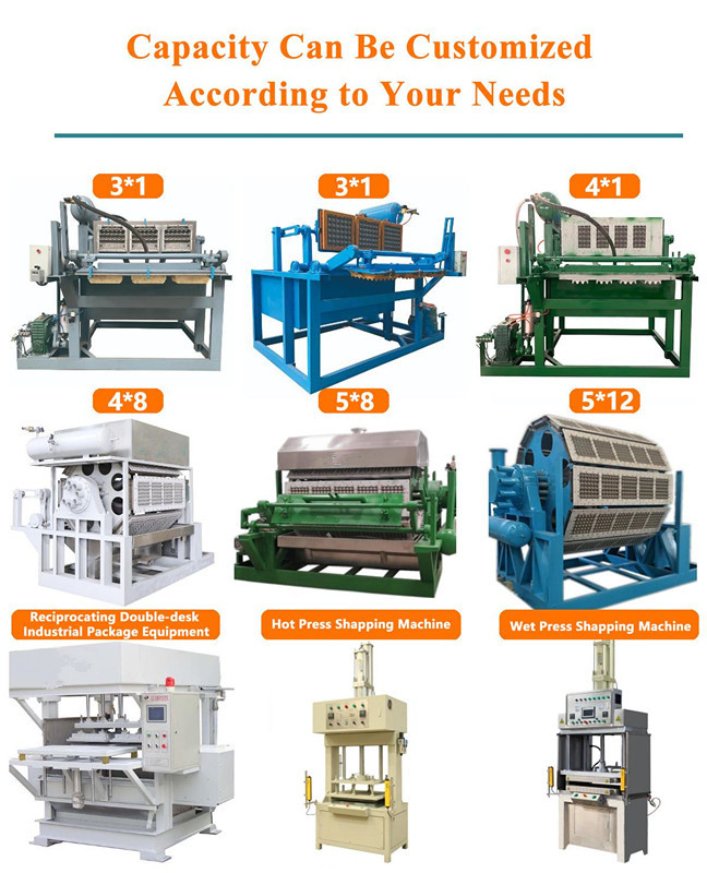 PLC Control Egg Tray Machine , Forming Egg Box Making Machine