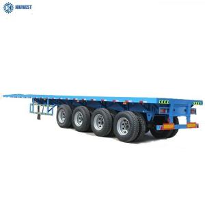 China 13000×2500×1490mm 4 Axles 60 Ton Payload 40ft 45ft Flatbed Container Trailer on sale