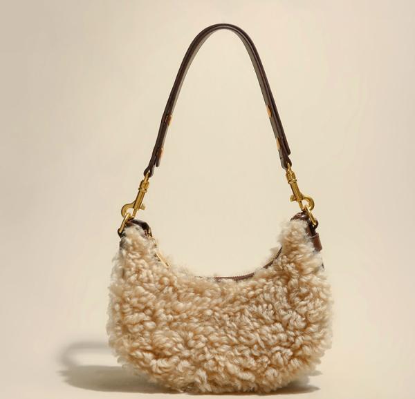 Quality 23cm 12cm Autumn Small Underarm Bag Underarm Lamb Saddle Bag for sale