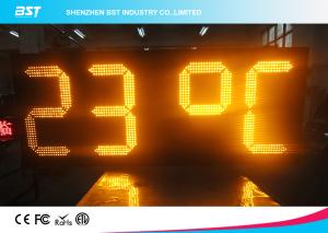 China Yellow Outdoor Led Clock Display Timer Digital Clock With Temperature Display on sale