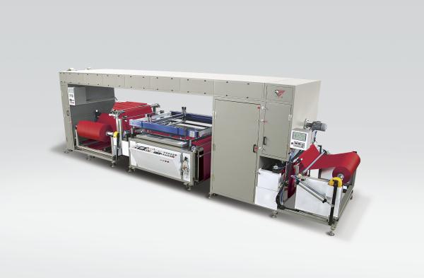 Quality Auto two color non woven fabric roll to roll screen printing machine , 1500m/hour for sale