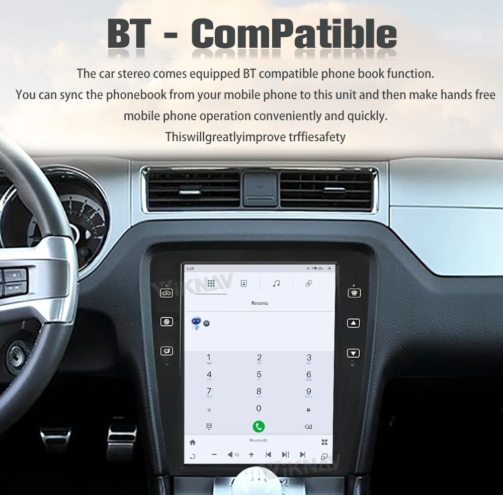 Viknav 12.1 inch Touch Screen 2009-2014 Mustang Ford Car Radio Android Multimedia Player Head Unit