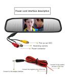 4.3in DC12V 800x480 Vehicle Rear View Mirrors Backup Reverse Camera Kit