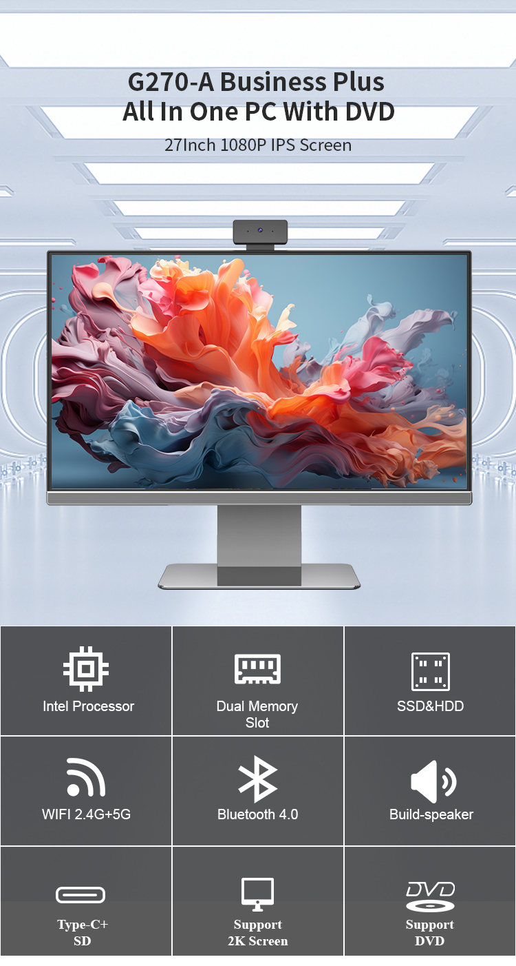 27 Inch Interactive Monitor All In One PC with Linux OS and Intel CORE I7 Processor
