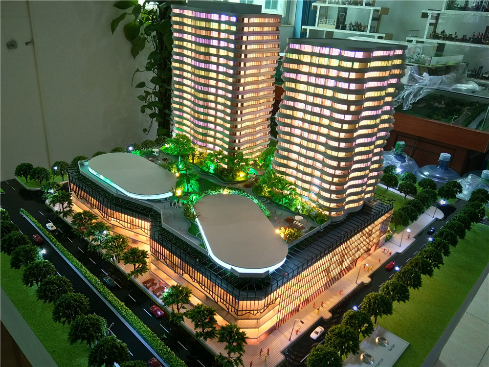 Fancy 3D Printed Architectural Model With LED Lighting System Acrylic Material