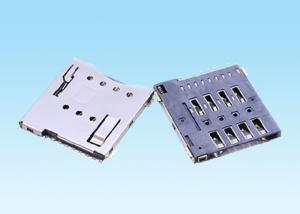 China 1.5mm High SIM Card Connector 60 Milliohms Max Contact Resistance ISO9001 on sale