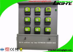 GLC-6 Cordless Cap Lamp Mining Hard Hat Lights Charging Rack With 18 Units Double Side