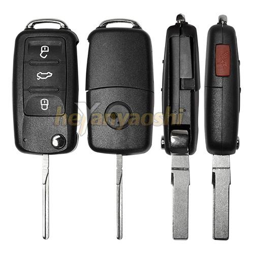 Quality Vw 4 Buttons Smart Key Shell with Emergency Key Insert for sale