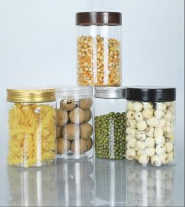 China 300ml Versatile Clear Plastic Jars For Cosmetic Food Storage PET Straight Sided Jars on sale