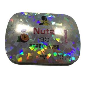 China Mini Food Grade Oval Candy Tin Container Mint Tins Bulk With Inner Plastic Compartment on sale