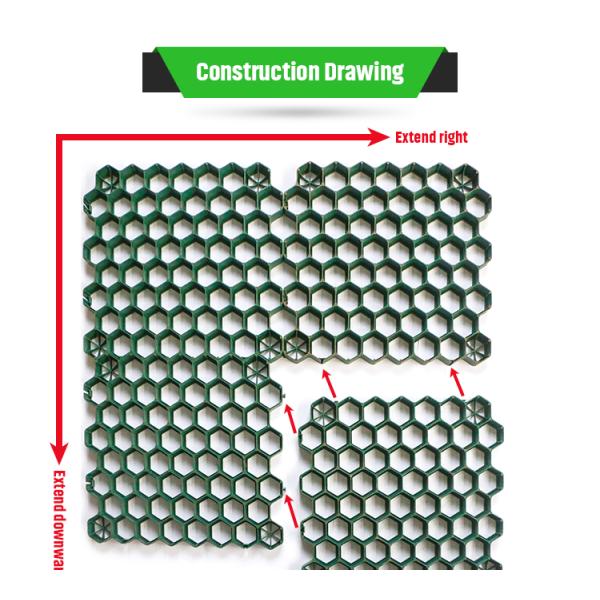 Green HDPE Permeable Paving Grids for Easy Ground Packing Lot Driveway Installation