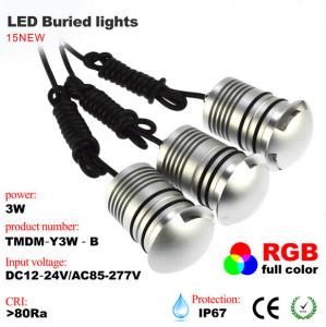 Outdoor 3W LED Buried Light RGB full color lawn, ground, park LED spotlight square lamp