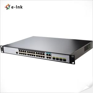 China 56Gbps Layer 2 Managed Switch 24 Port Gigabit 802.3at PoE To 4 Port Gigabit TP/SFP Combo on sale