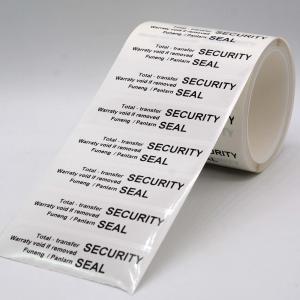China White 65um 1mil Gloss Full Transfer Tamper Evident Security Labels For VOID on sale