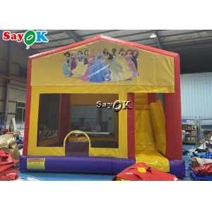 Princess Print Themed Inflatable Bounce Slide With Ball Pit Pool