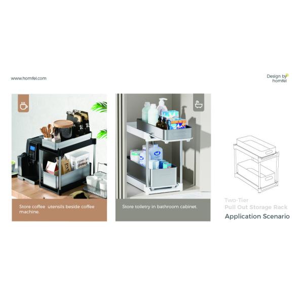 Keep Your Kitchen Countertop Clutter-Free With 2 Tiers Stainless Steel Kitchen Rack 1kg 395*230*389mm