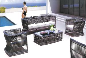 YLX-RN-005 Rattan Sofa Chair and Table sets on Swim Pool