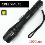 2*18650 Rechargeable CREE XML T6 LED Flashlight 5 Files Powerful Zoom LED