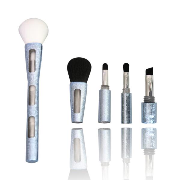 Quality Personalized Travel Eyeshadow Brush Set Blending 4 In 1 Blue for sale