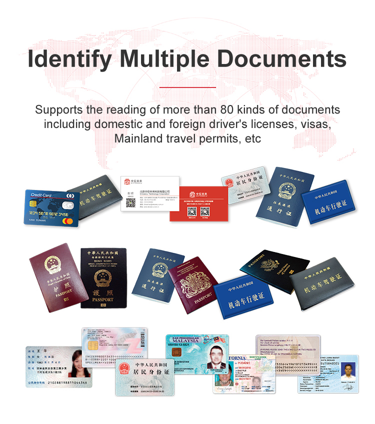 1 Second OCR Processing Speed ID Card Chip Reader for Fast Scanning Passport Scanner