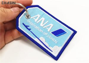 China Personalized Embroidery Fabric Souvenir Keychain Size 10cmX6cm on sale
