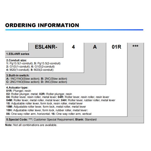 Clion miniature weight Limit Switch ESL4NR series for electronics, machinery and light industry