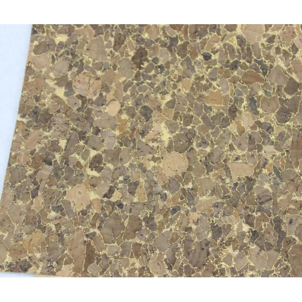 Wholesale 1.35m Width Nature Cork Fabric/Leather with Dark and Golden Color for Sofa, Phone Cover Making