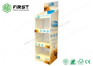 China Custom Supermarket Cardboard Floor Display Stand Foldable POP Carton Display Stand on sale
