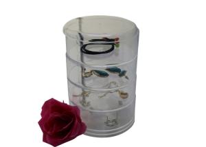 China Rotating Acrylic Jewelry Display Case , 4 Tiers Round Acrylic Jewellery Display Stands on sale