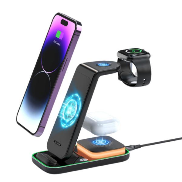 Quality 9V 2A input All In One Wireless Charger Four In One Night Light Wireless Charger for sale
