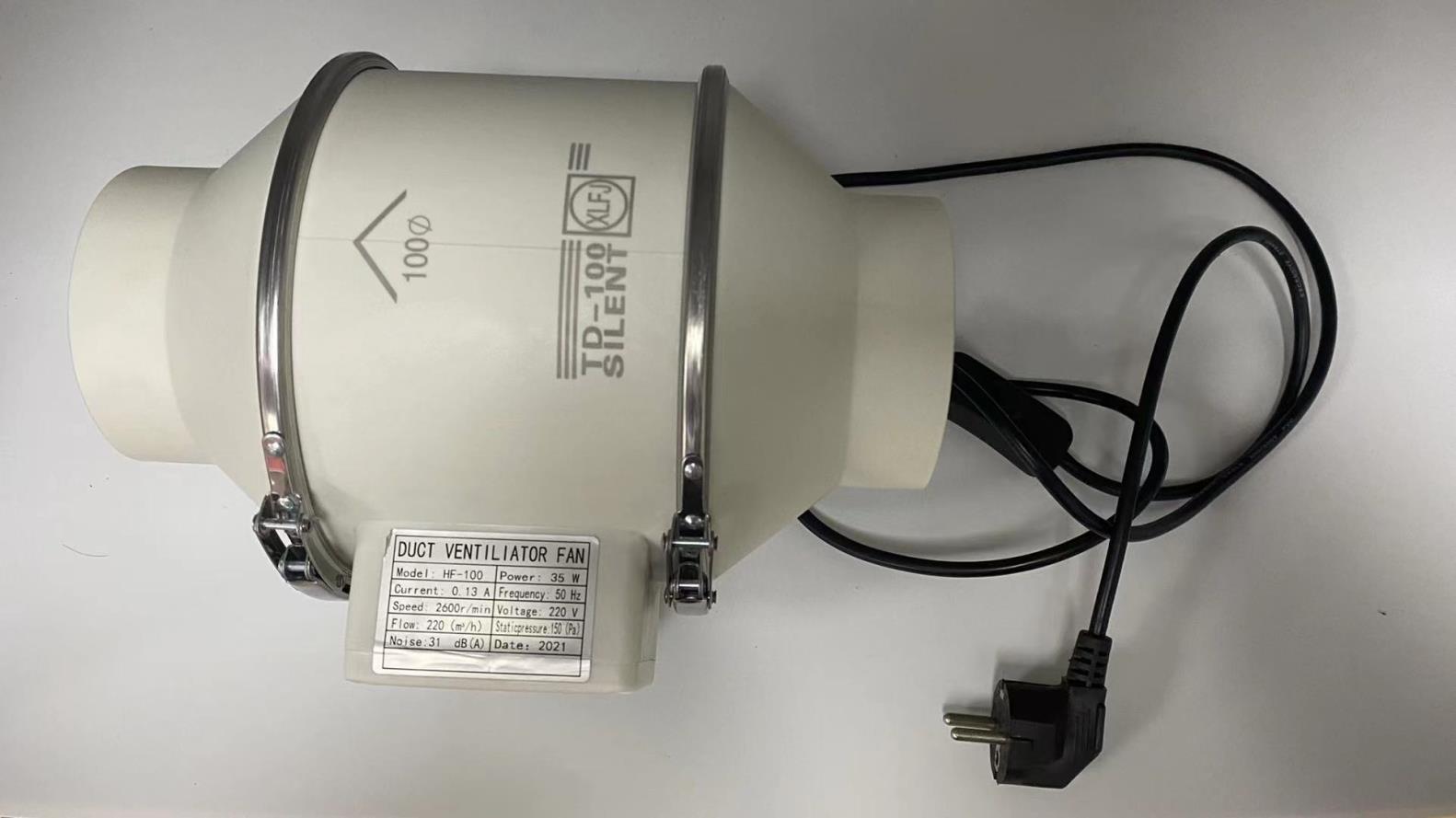 Customizable Speed Control 200mm Plastic Inline Fan for Humidity Control and Silence