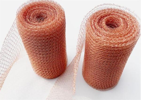 Quality Customized Pure Red Copper Knitted Mesh 1.3m Stopper Blocker Corrugated Shape for sale