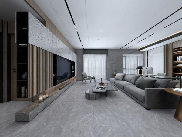 Quality SGS 9.7mm Marble Porcelain Floor Tiles 80x80cm Various Gray Vein for sale