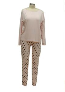 Homelike Spring / Fall Ladies Loungewear Sets Shallow Pink Mesh Shoulder