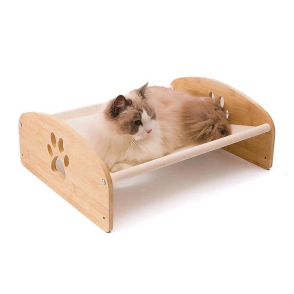 Bamboo Wooden Dog Bed Frame Platform Oxford Cloth ODM