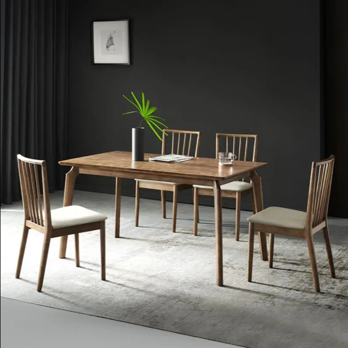 Contemporary Design High Back Upholstered Dining Chair Made of Ash Wood for Restaurant and Hotel