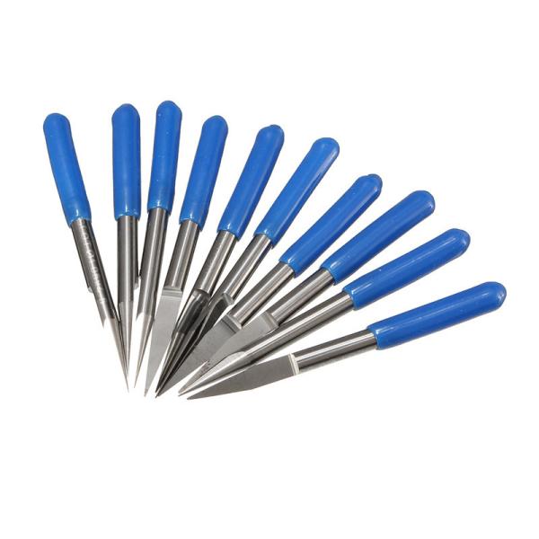 V Shape Flat Bottom Carbide PCB Engraving Bits 3.175mm CNC Router Bit 10/15/20/ 30/45 Degree Milling Cutter Tools