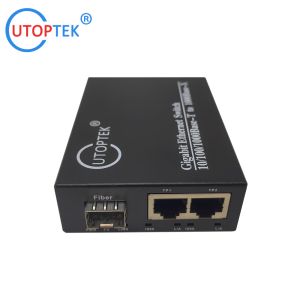 universal Fiber Ethernet Switch 2*10/100/1000Base-Tx to 1*1000Base-Fx SFP Fiber
