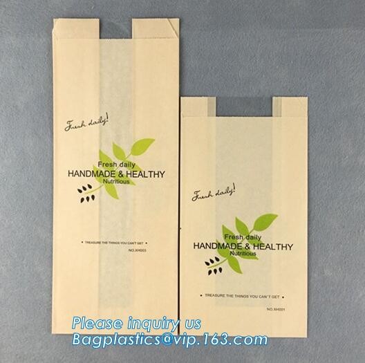 Custom Printing Recycled Brown Kraft Paper Bags,Custom Printed Factory Glassine Paper Bread Small Brown Bag, bagease