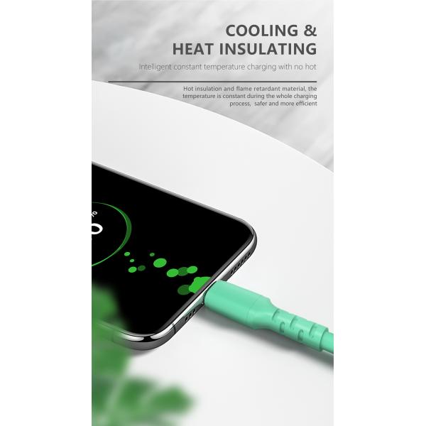OCC Type C To Iphone Cable , PD20W Silicone Type C To Lightning Cable