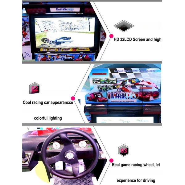 3D Car Racing Game Machine Electronic Enjoyable Professional With 32 Inch Display