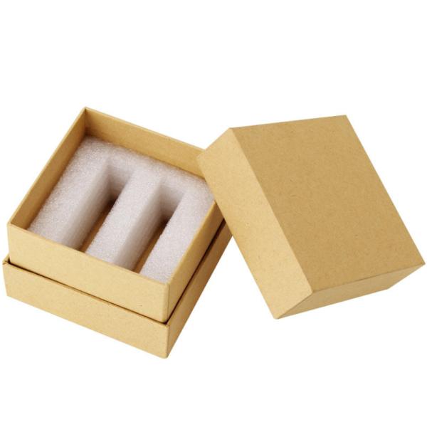 Foam Insert Square Kraft Electronics Packaging Box 120*120*100mm