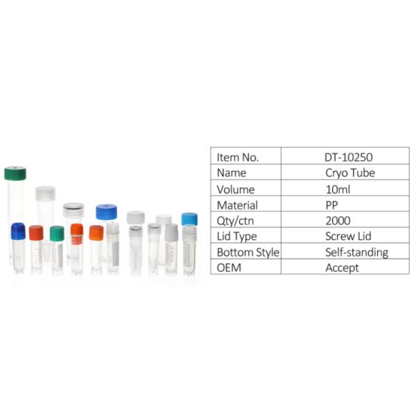 Disposable Plastic Freezing Vials Cryogenic Tubes For Laboratory