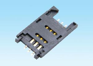 Buy cheap 6 Pin Electronic Component SIM Card Connector LCP Plastic Material High Durability product