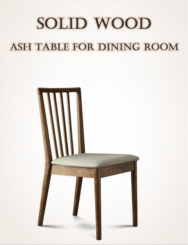 Contemporary Design High Back Upholstered Dining Chair Made of Ash Wood for Restaurant and Hotel