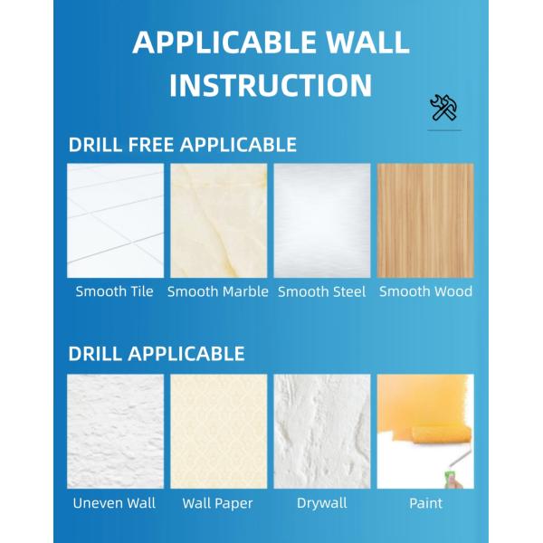 Customized Bathroom Towel Holder Rack With Hooks No Drill Nail Wall Mounted