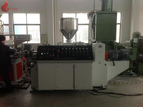 Quality Good plasticizing Two screw WPC Extrusion Line for PE & PP window profile for sale
