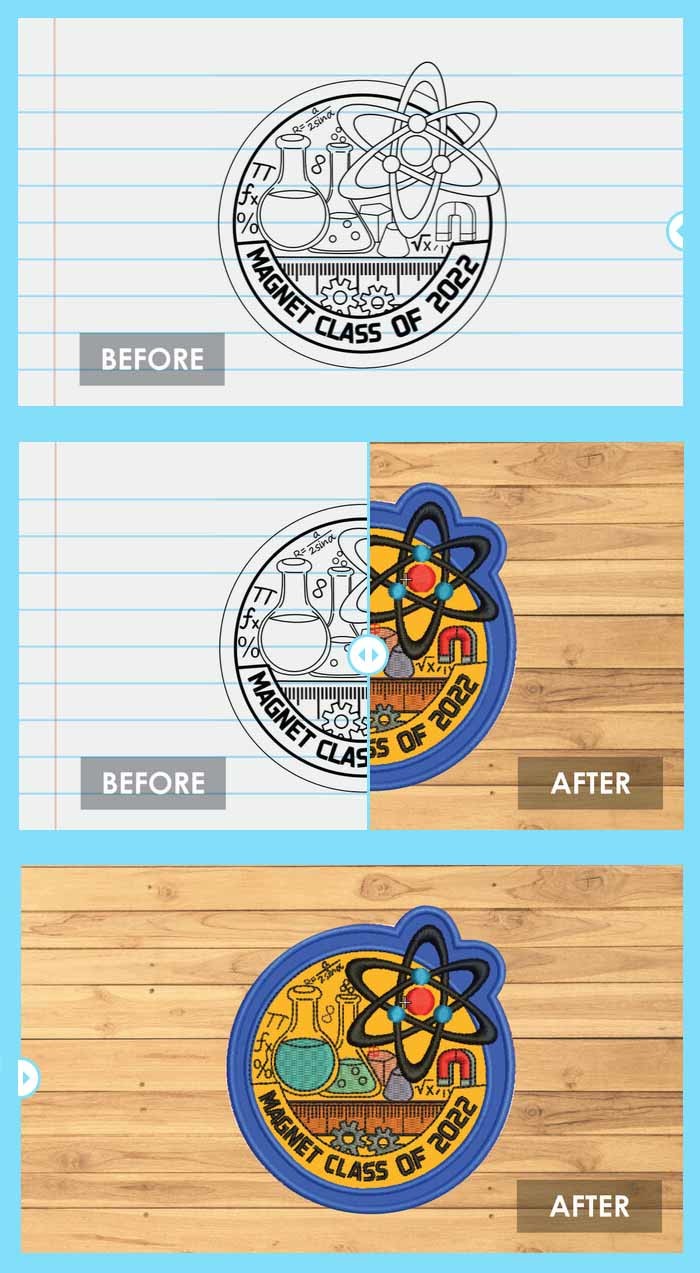 Souvenir Sports Badge Embroidery , 3.5'' Height Iron On Patches For Beanies