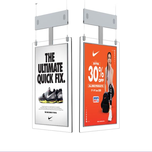 Quality 65'' Slim TFT Hanging Double Sided Lcd Screen 700cd/M2 for sale